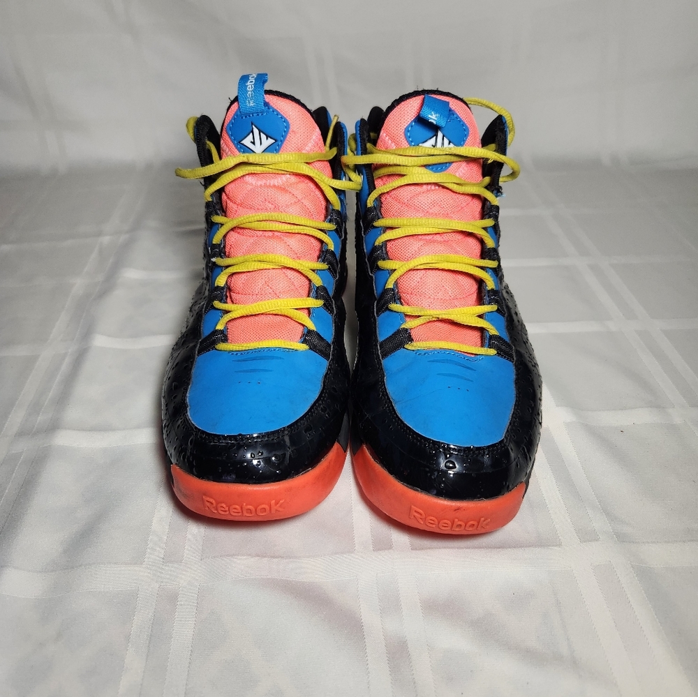 Reebok John Wall 3 Mens Sz 11Basketball Shoes Blue Black Orange Athletic Sneaker